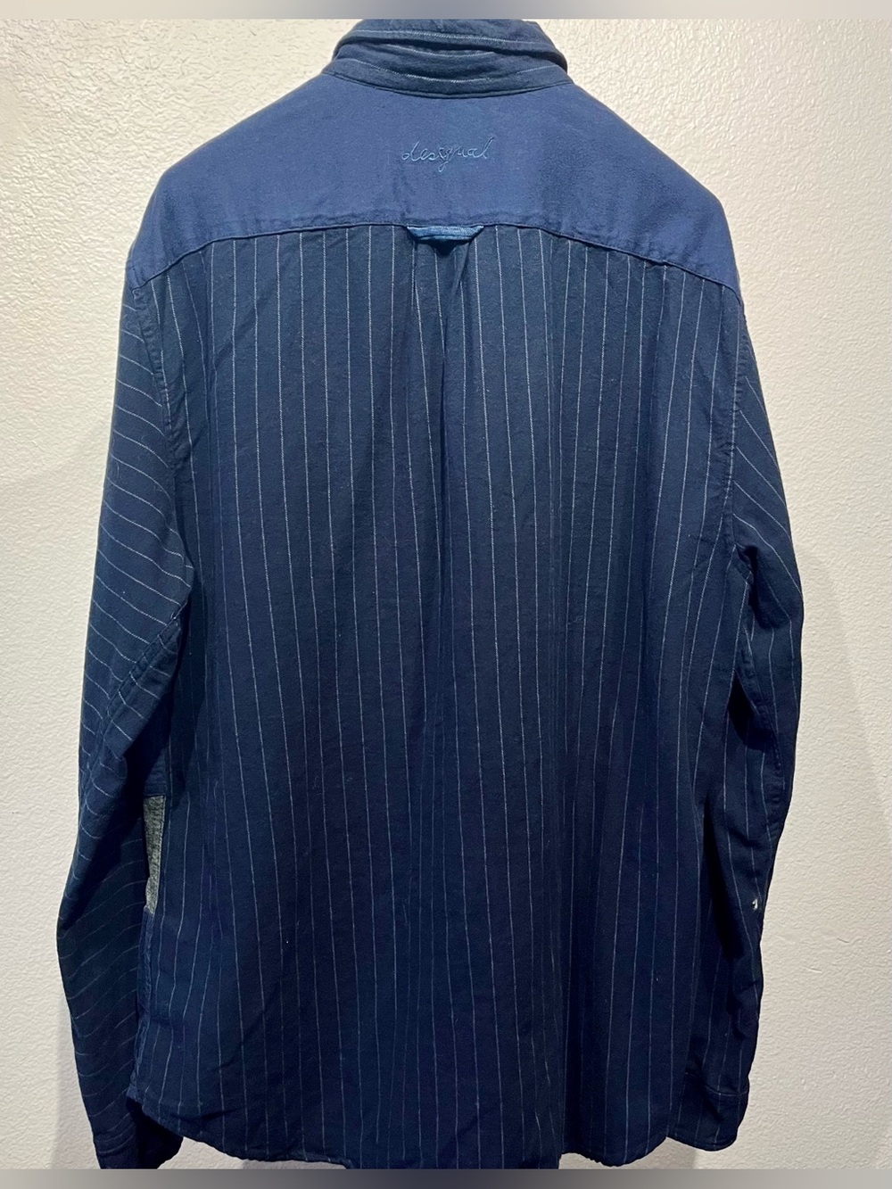 Desigual Patchwork Button-Down Shirt in Navy and Indigo - Size XL (Men’s) - Picture 5 of 7